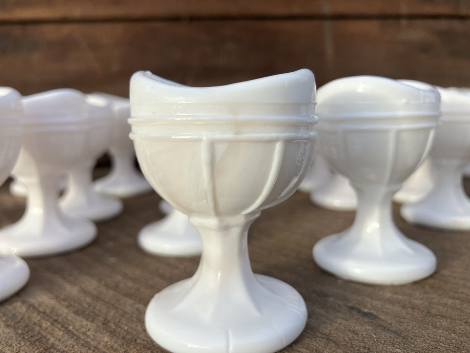 Vintage Milk Glass Slag Eye Wash LOT OF 24 Apothecary Medical