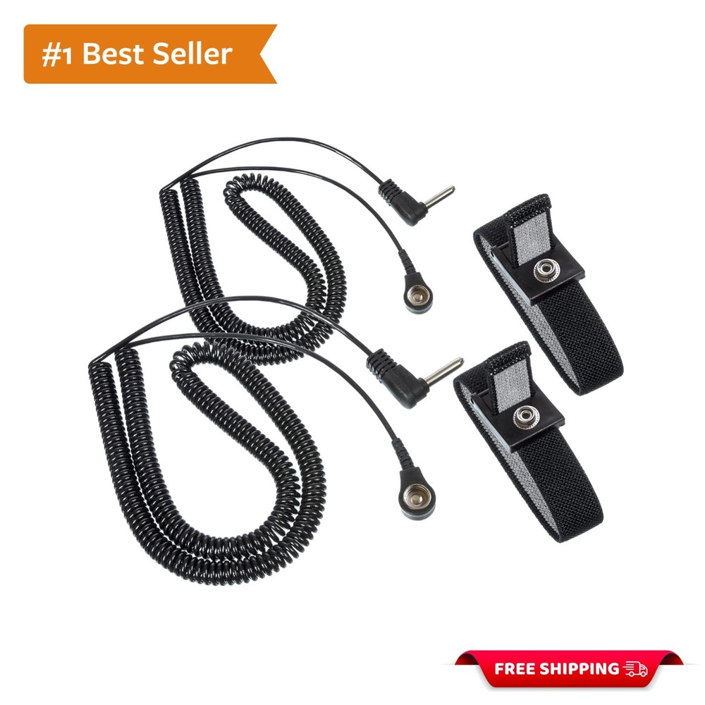 Effective 2 Pack Black Earthing Wrist Straps - Elevate Mood and Reduce Stress