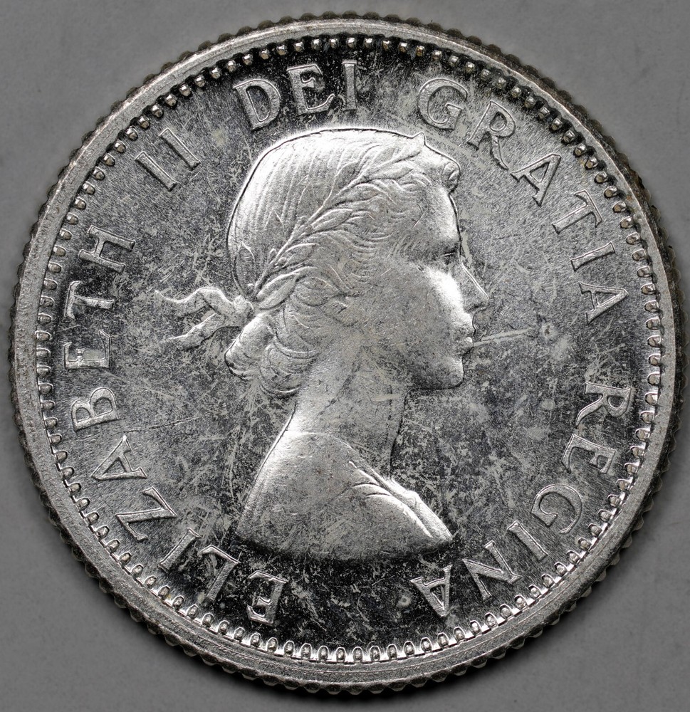 1955 Canada Prooflike Silver 10 Cents