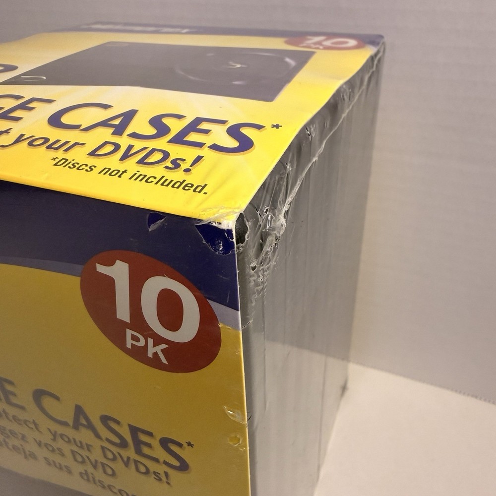 Memorex DVD Storage Cases 10 Pack Black Replacement w/ Software NEW