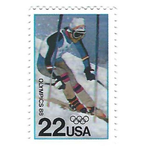 STAMP US SCOTT 2369 "Alpine Skier" 22 CENT 1988 MNH