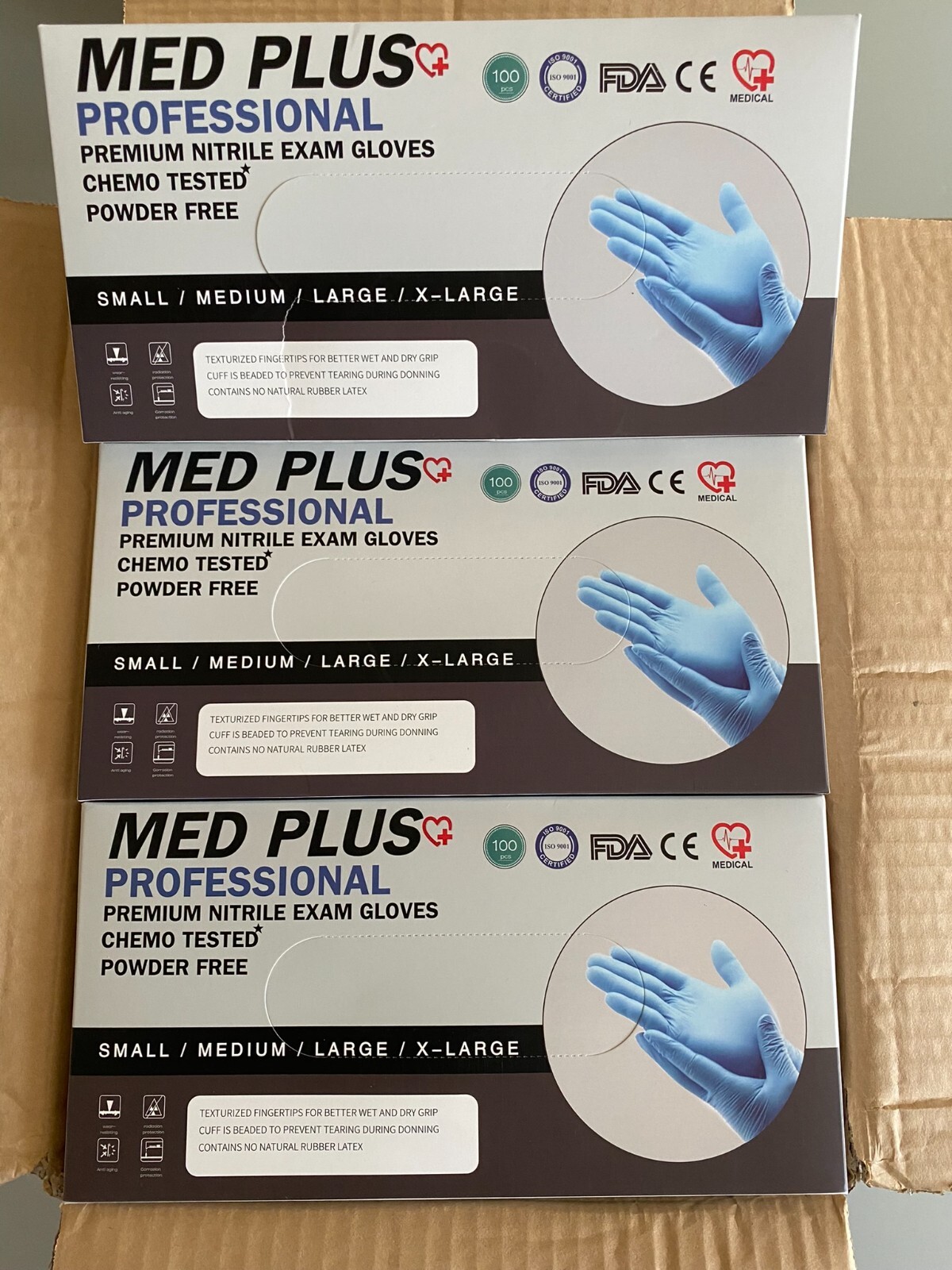 1000 Med Plus© Nitrile Exam Gloves Chemo-Rated (Powder Free Vinyl Latex) Medical