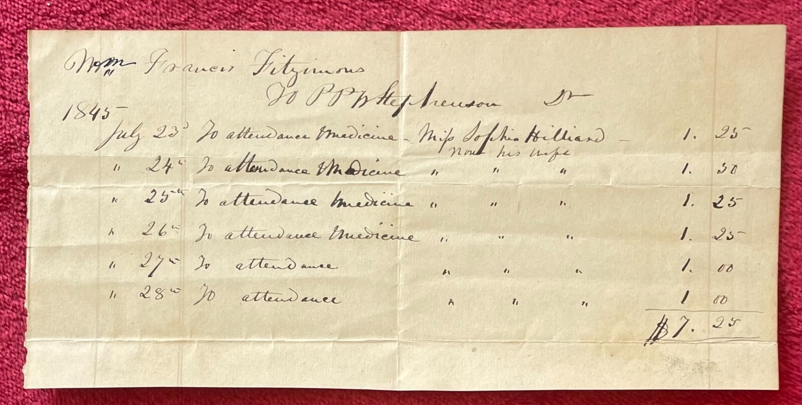 1832-1861 DOCTORS BILLS FOR DIFFERENT AILMENTS, TOOTH EXTRACTIONS & VACCINATIONS