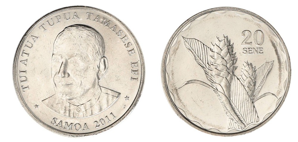 Samoa 20 Sene, 2011, KM #169, Mint