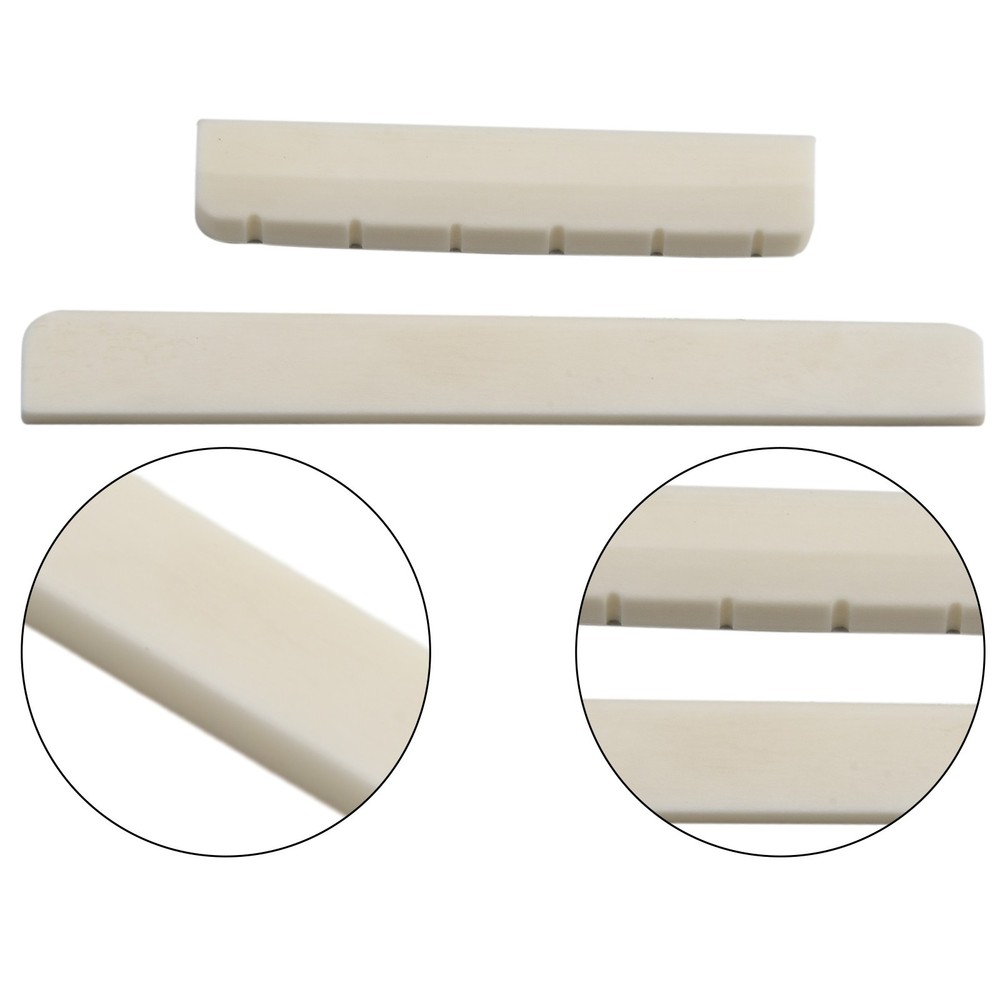 6 String Bone Classical Guitar Bridge Saddle And Nut Replacement Parts 80mm/52mm