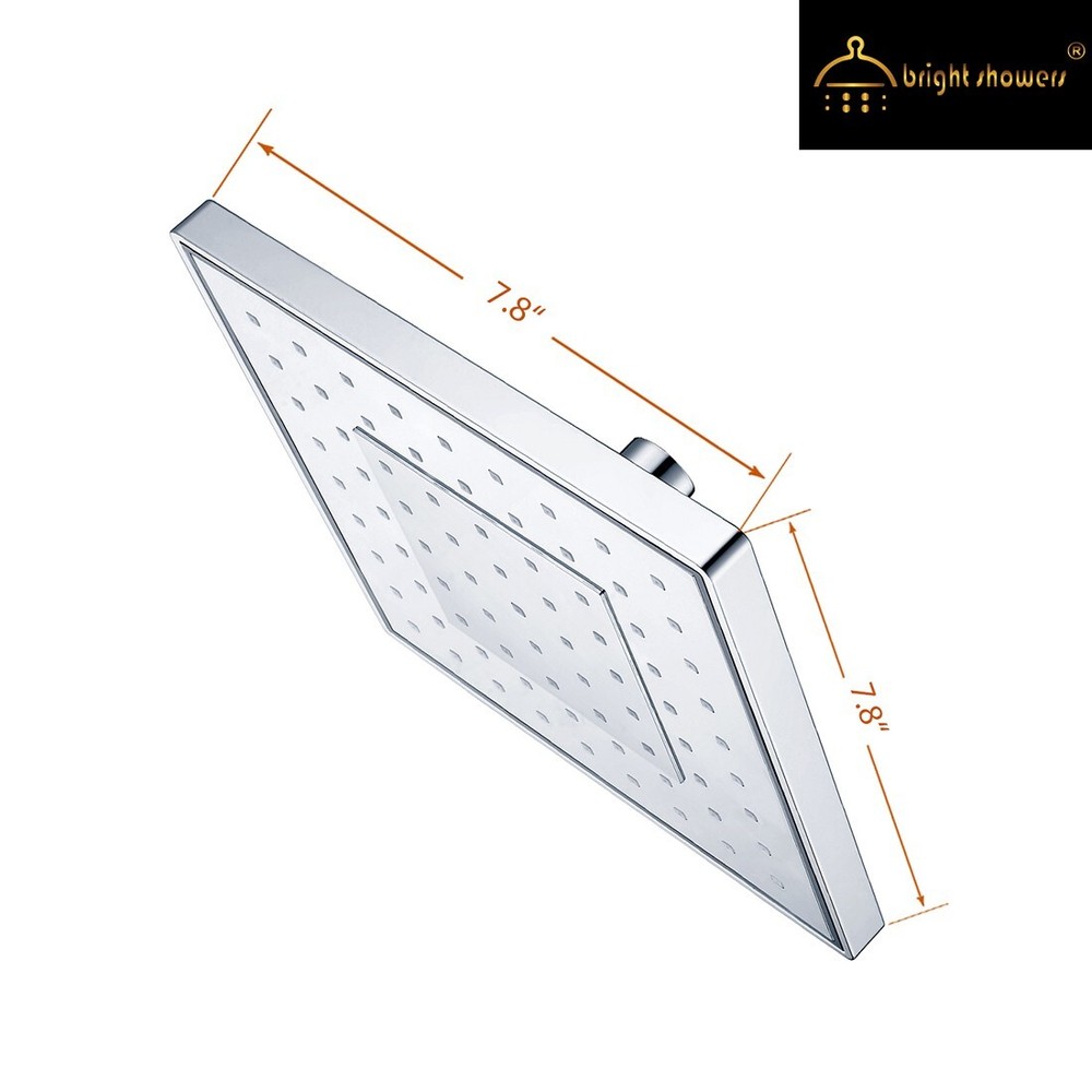 8" High Pressure Square Showerhead with Large Spray Surface- Chrome