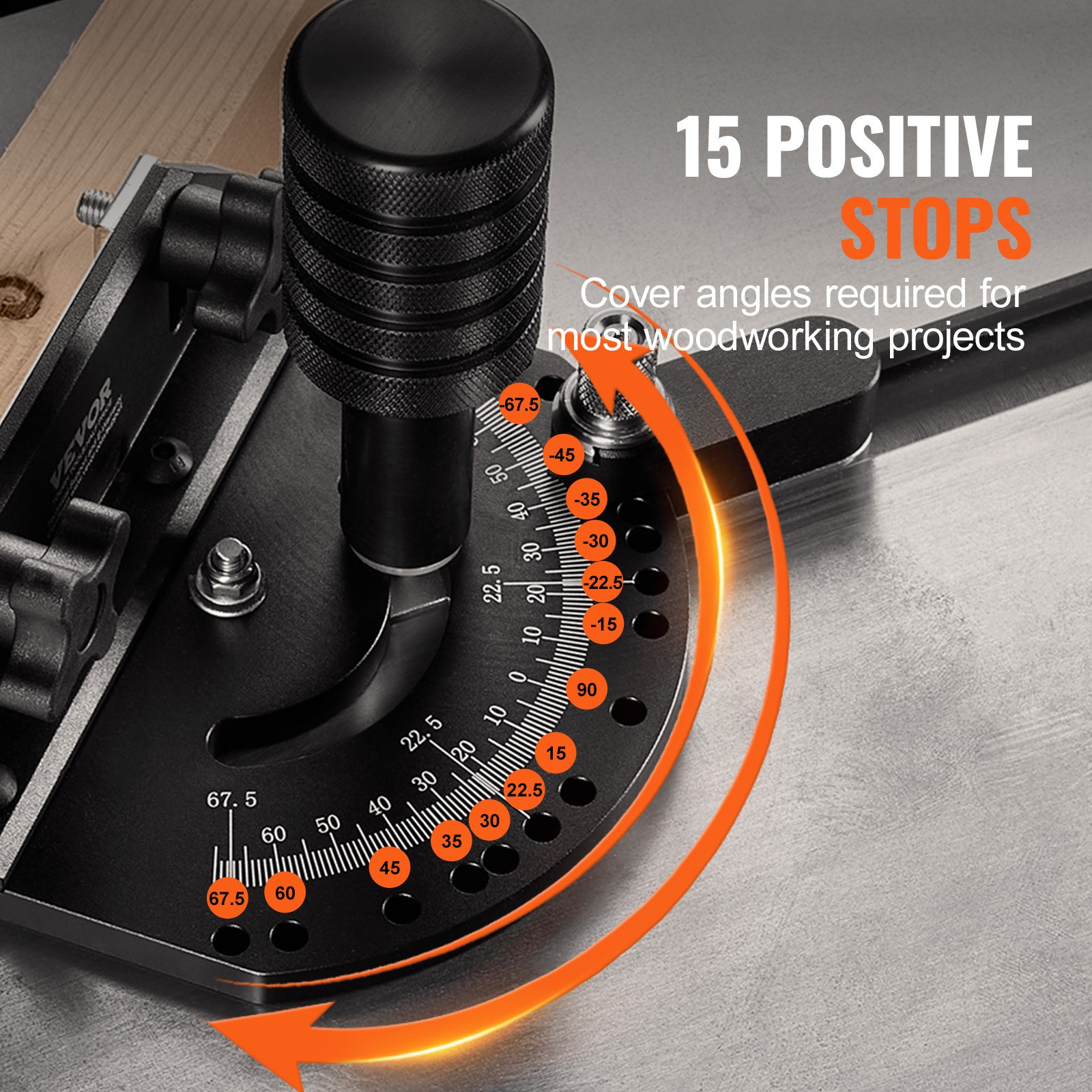 VEVOR Precision Table Saw Miter Gauge Standard Slot 3/4''x3/8'' 19-35 in Grating