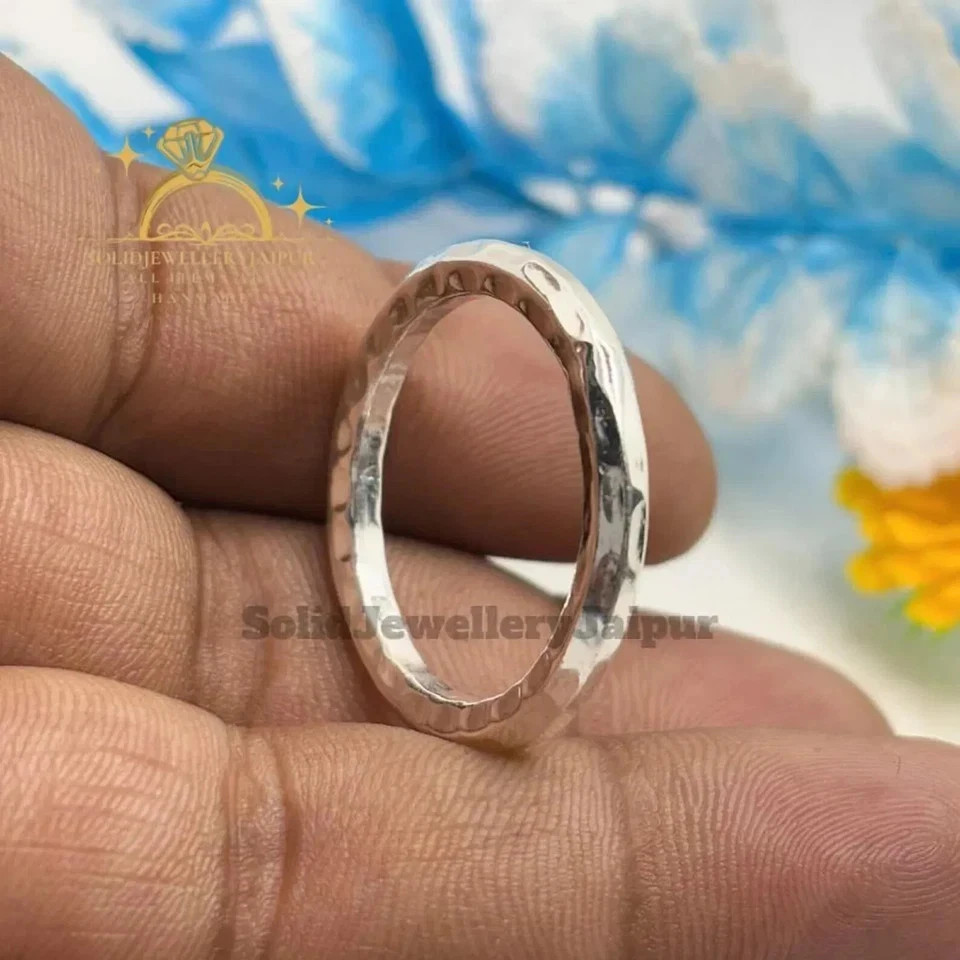 925 Sterling Silver Band Band Ring Hammered Band Ring Thumb Ring Statement Ring