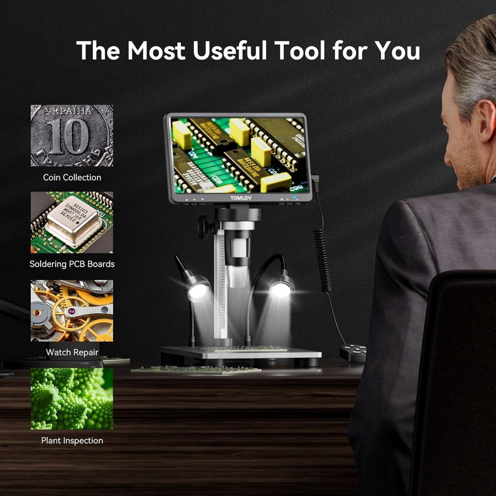 DM9 Dual-Purpose Microscope: 12MP Camera & LED Lights - Perfect for Learning