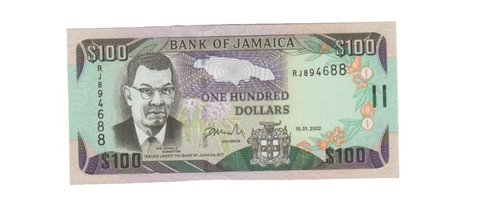 JAMAICA 2002 100 DOLLARS BANKNOTE P80b UNCIRCULATED