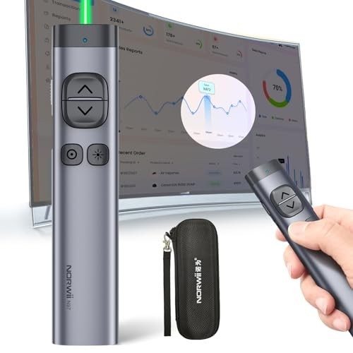 Wireless Presentation Clicker for PowerPoint, Bluetooth Remote, Digital Pointer