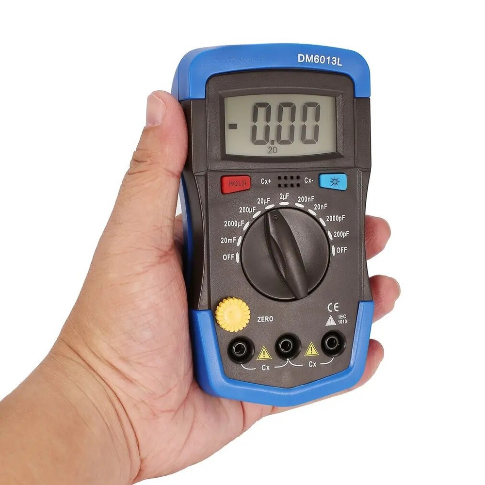 DM6013L Portable Handheld Digital Capacitance Capacitor Meter 1999 Counts Tester