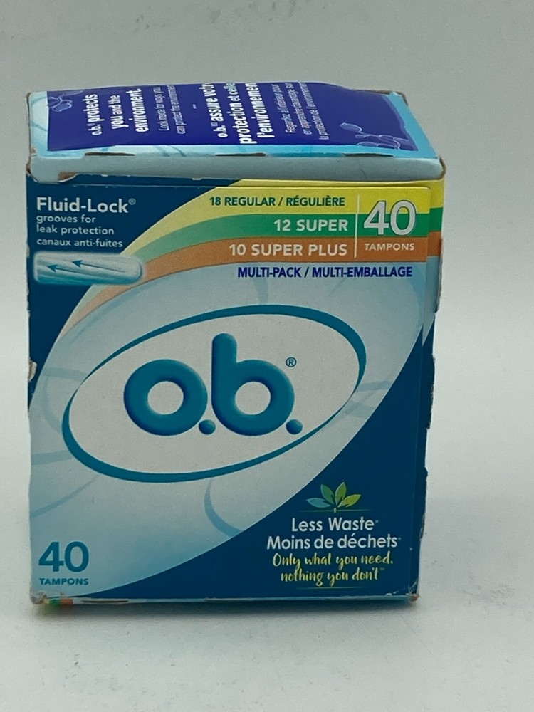 o.b. Tampons Multipack | Non-Applicator Tampon, Unscented | Regular/Super/Super