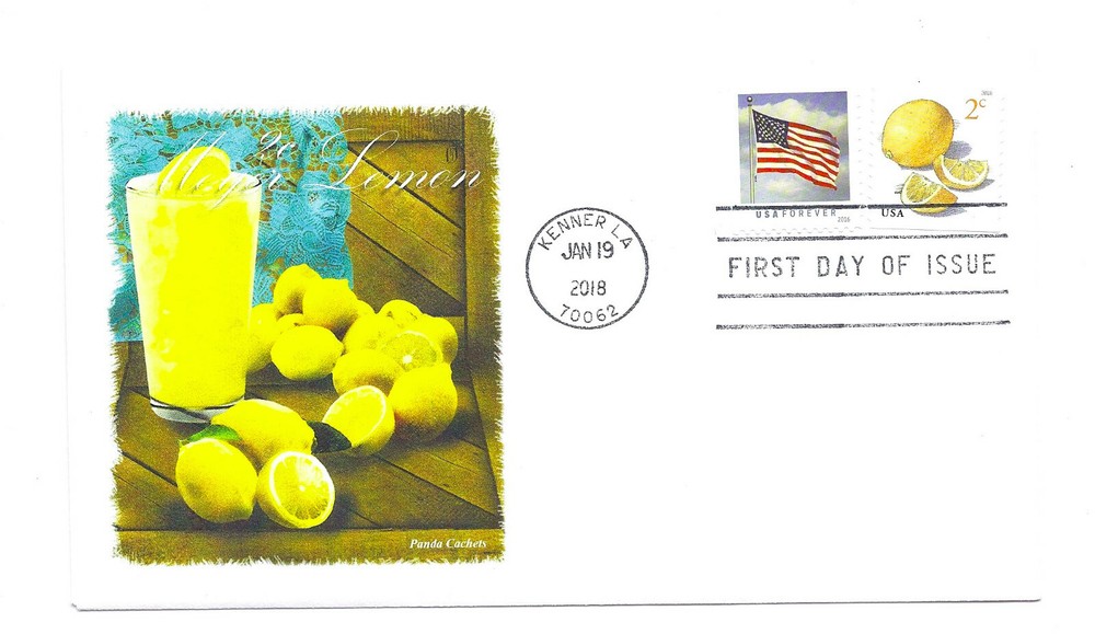5256 2c Meyer Lemons, coil, Panda Cachets, FDC