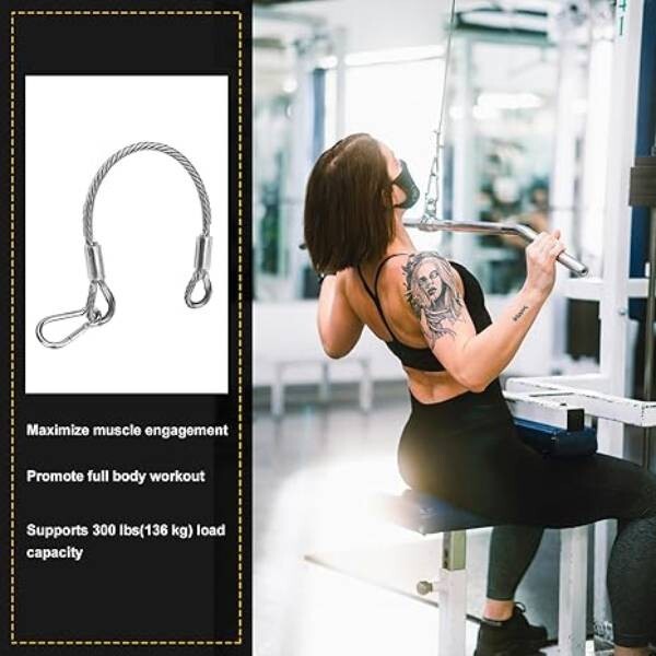 2 pcs 10" Gym Extension Cables, Rope Attachment for Cable Machine LAT Pulldown.