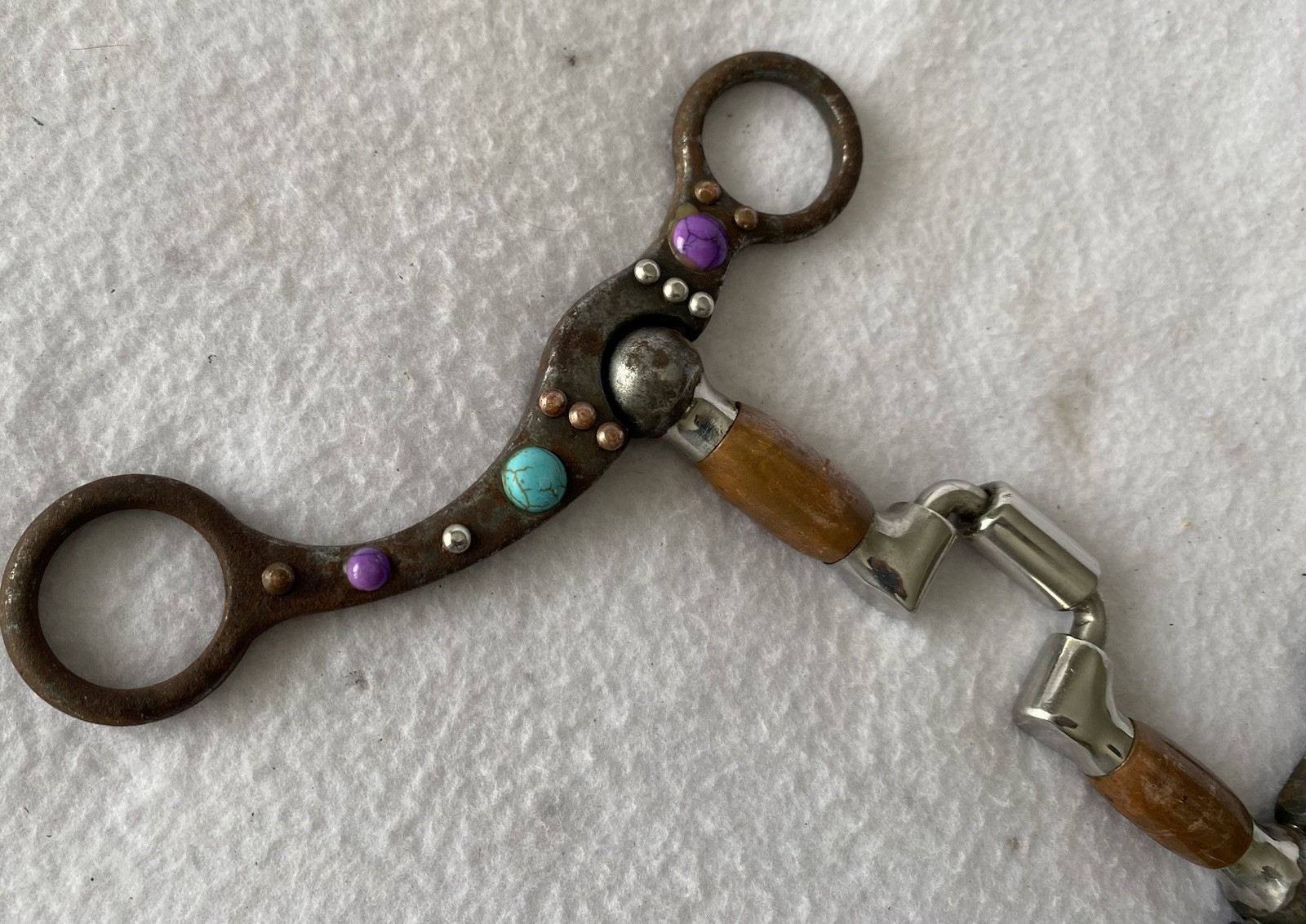 Professional's Choice Stone Dot Ballhinge Cheek ~ 5-1/4" Hinged Port Mouth Bit