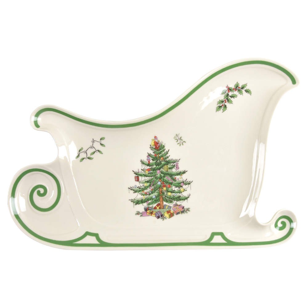Spode Christmas Tree 13" Sleigh Shaped Platter 10122349