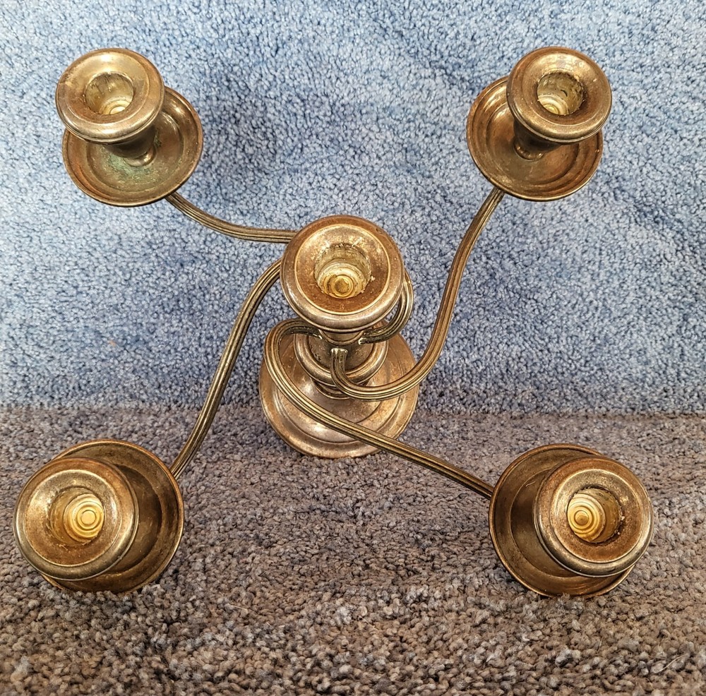Vtg. Gorham YC 480 Silver Plate Twisted 4 Branch Candlelabra.