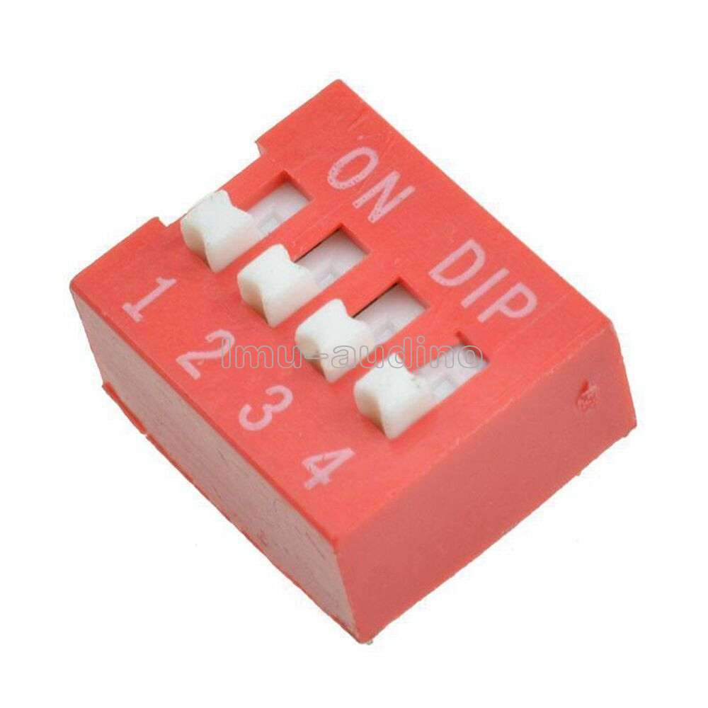10PCS 2.54mm Slide Type Switch Module 4-Bit 4-Position Way DIP Red Pitch