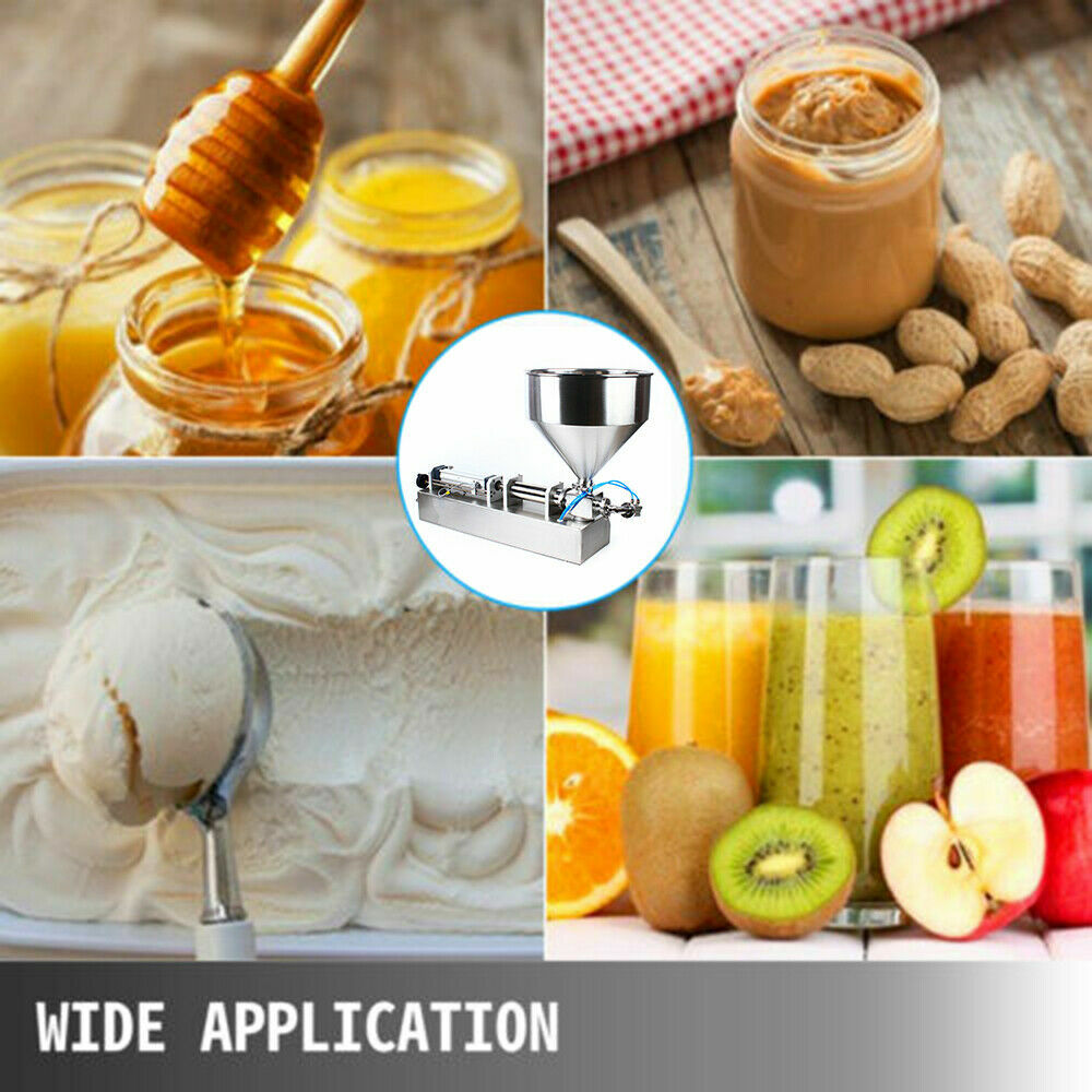 Pneumatic Filler Liquid Paste Filling Machine 50-500ml Cream Cosmetic 40L Hopper