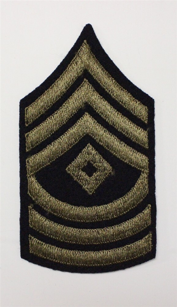 Army Chevron 1951: First Sergeant, single - WWII era, on felt