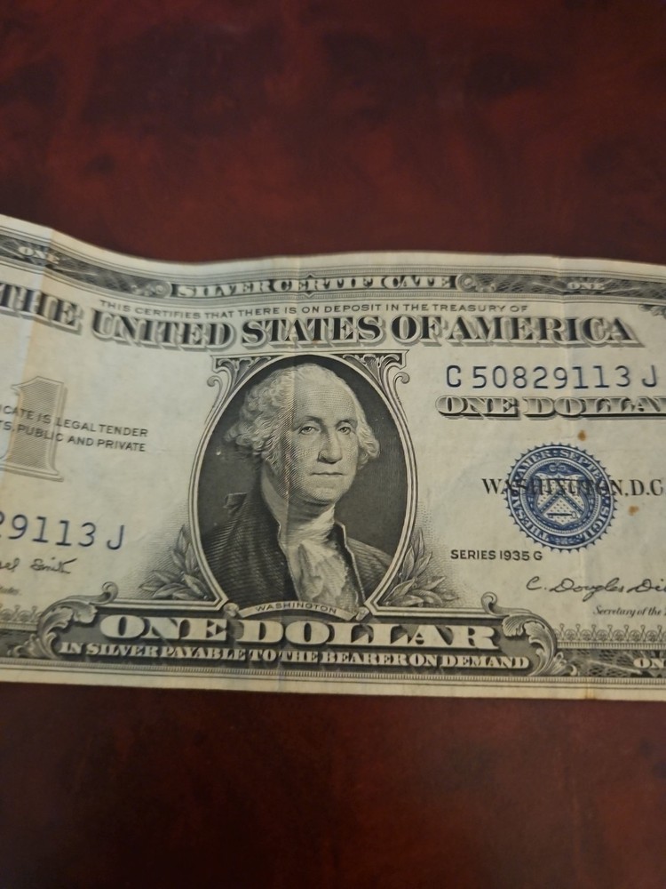 1935 G US One Dollar Bill Silver Certificate $1