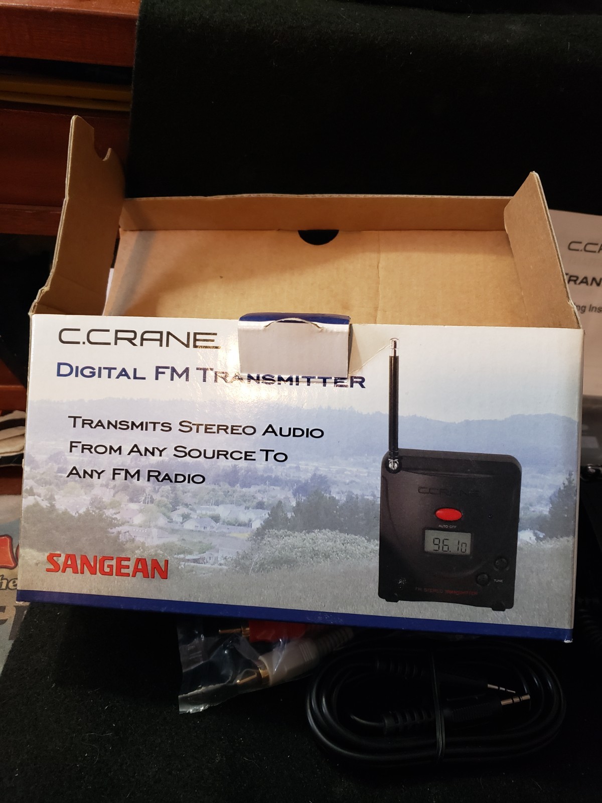 C.Crane FM Transmitter FT-007 FM Black Mica With Power Supply + Original Box