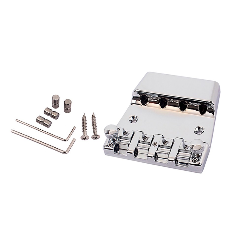 Replace Alloy Chrome Square Shape Bass Bridge for 4 String Rickenbacker Guitar