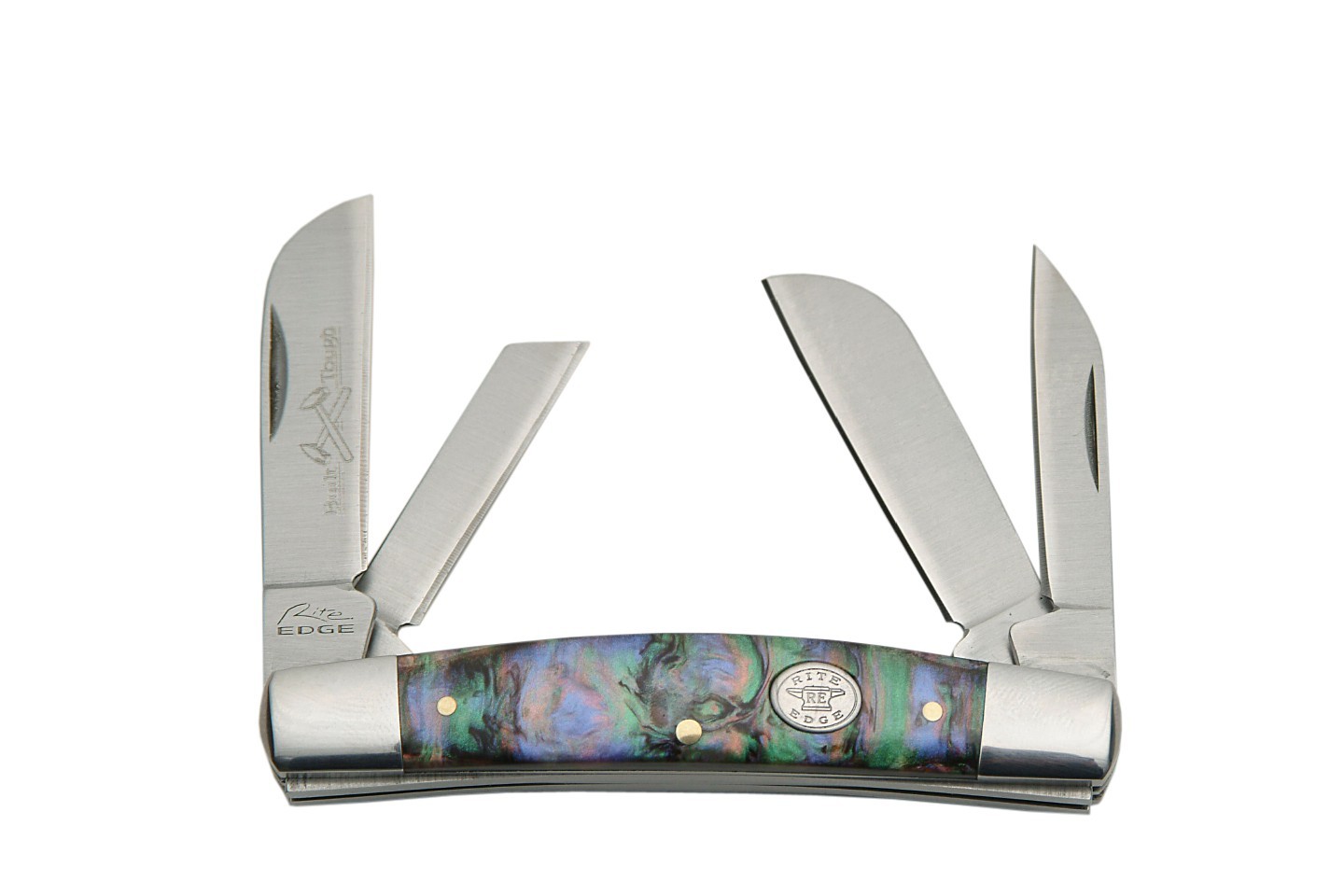 4 Blade Congress Folding Pocket Knife Abalone Handles - NEW in Box
