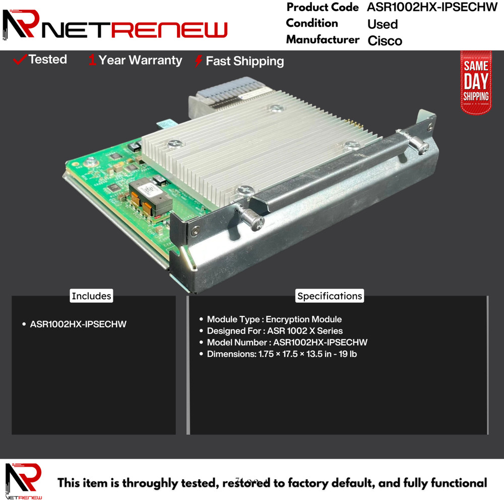Cisco Crypto Module ASR1002HX-IPSECHW