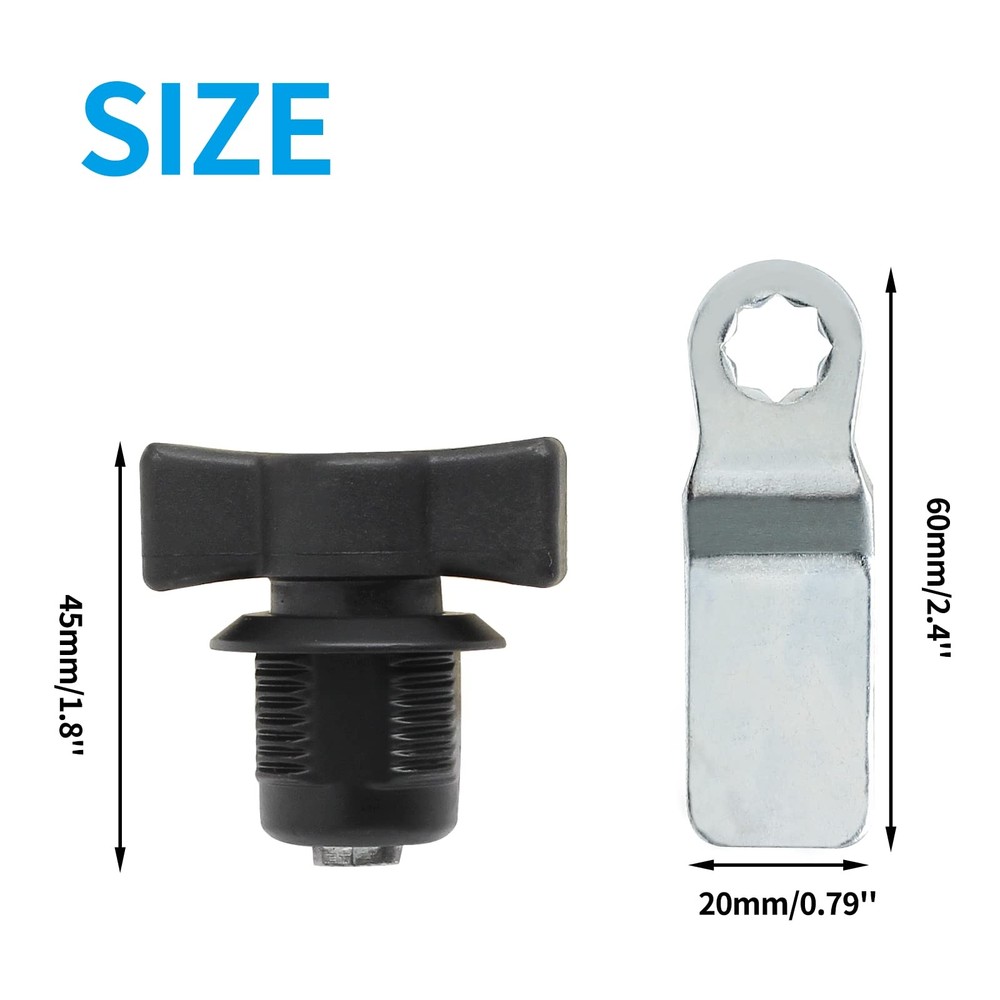 2 Pcs Thumb Operated Offset Cam Lock T Handle Latch