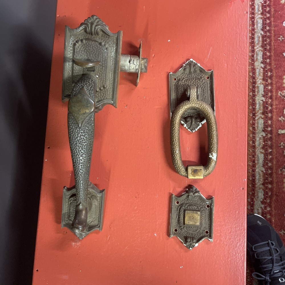 Matching Ornate Antique Door Handle & Knocker