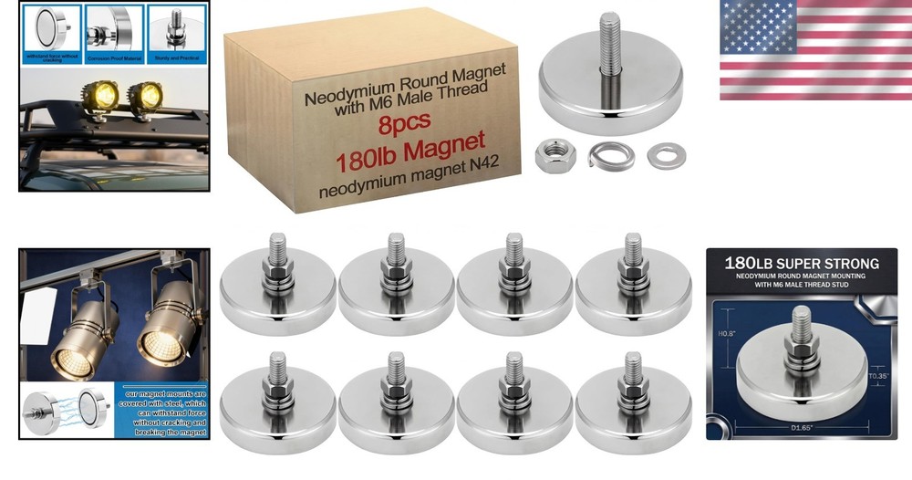 Super Powerful Neodymium Round Magnet - 180lb Vertical Pull