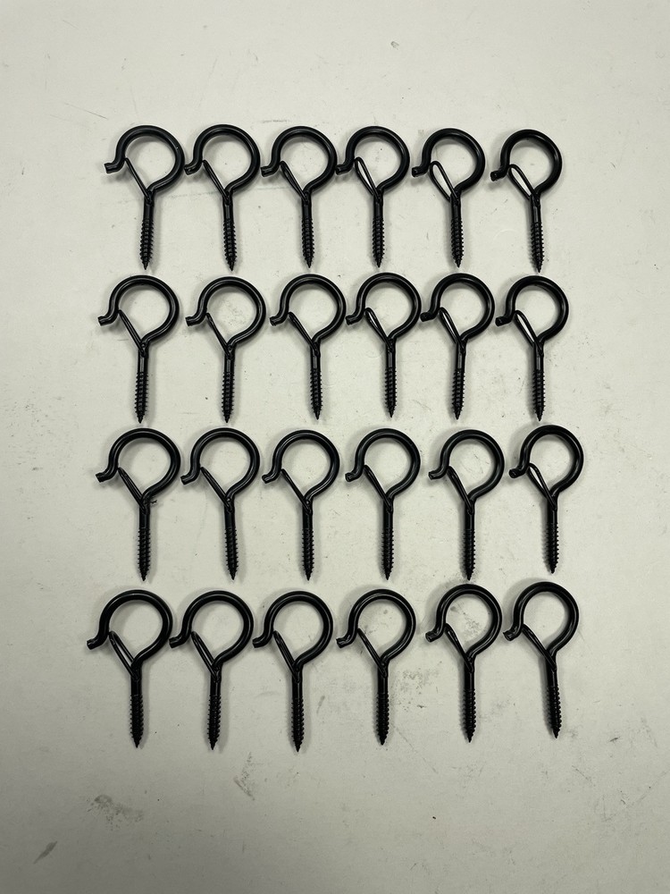 24 Steel J Hook Black Wood Threads Threaded With Spring Lock