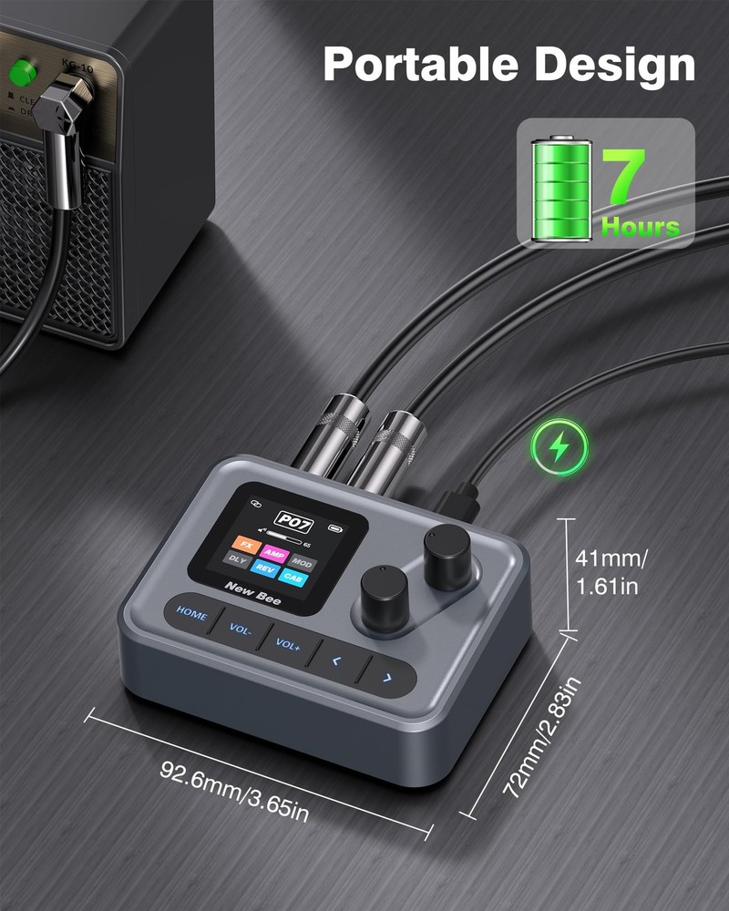 Pocket AMP Multi Effects Processor with 6 Module 80 Editable Effects, IR Load...