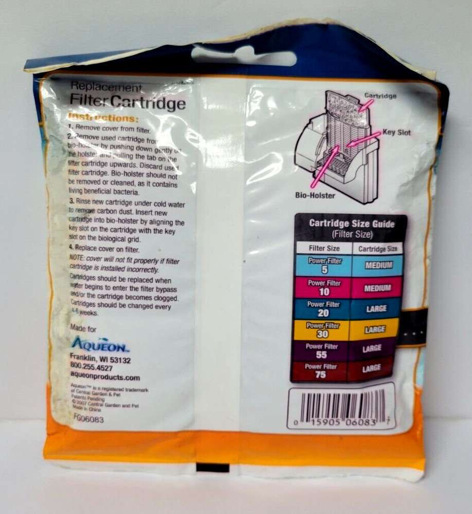 Aqueon QuietFlow Replacement Filter Cartridge Medium NEW