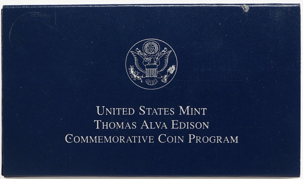 2004 P Thomas Alva Edison Commemorative Silver Dollar w/ Box & COA