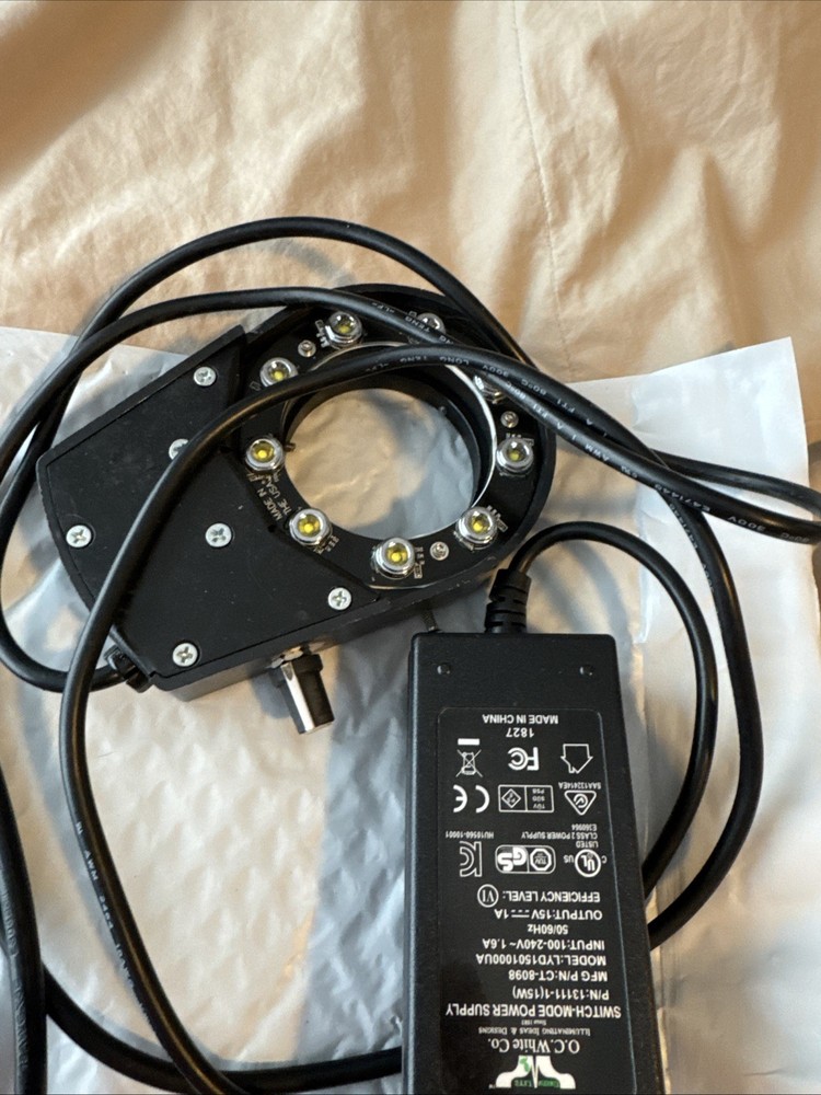 Micro-Lite LED LV2000-B Ring Illuminator Microscope Light O.C. White Scope