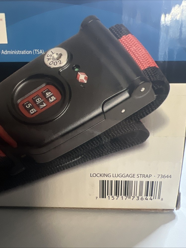 Totes Locking Luggage Strap 3 Dial Combination 77 inch Strap
