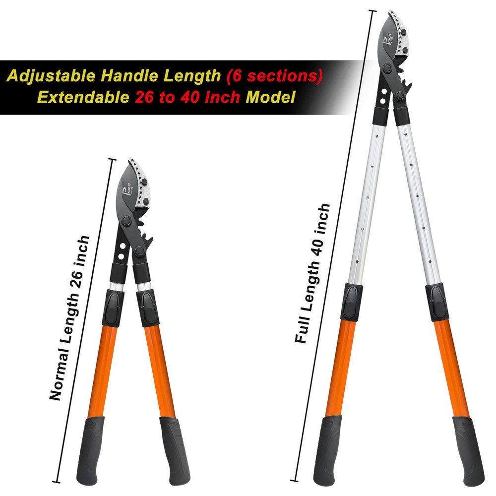 Loppers for Tree Trimming Heavy Duty, 26-40 Inch Handle Telescopic Tree Trimm...