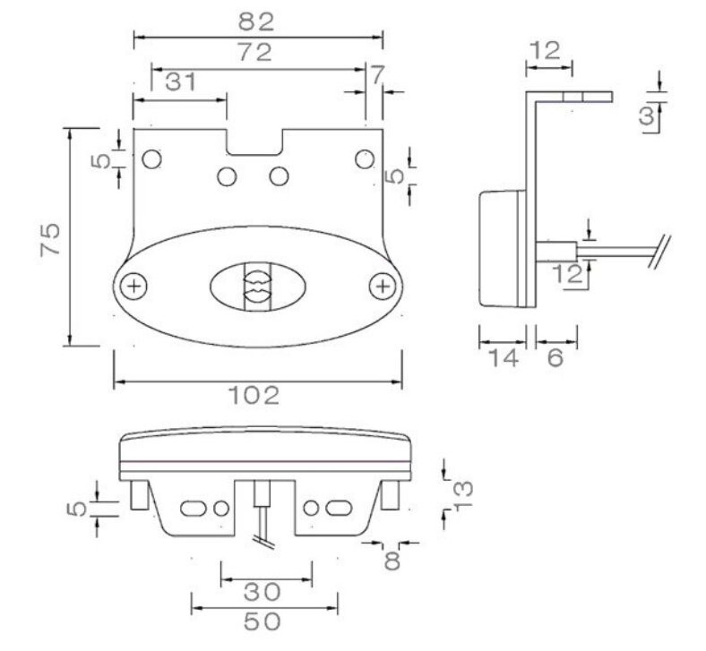 Bracket For Aspock Flatpoint 2 Amber LED Marker Light Fixing Bracket Only Qty1