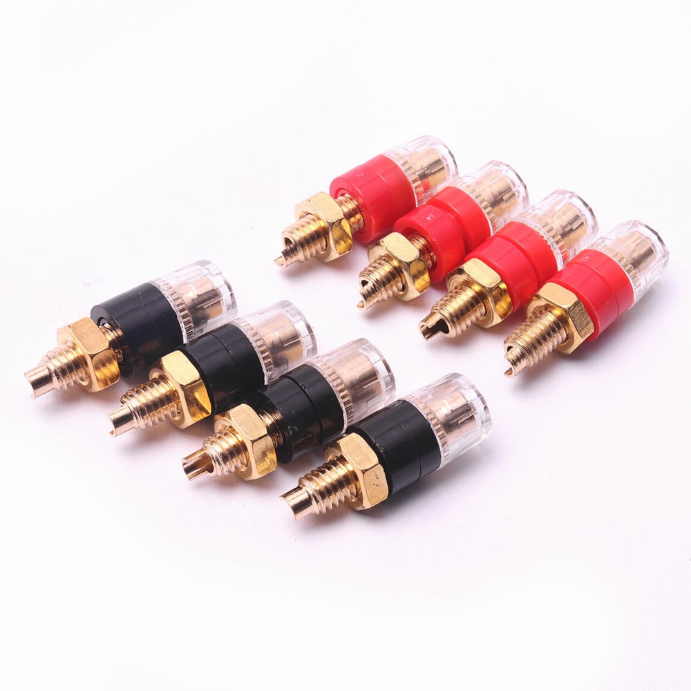 Black Speaker Terminal Binding Post Banana Plug Jack Female Socket Connector