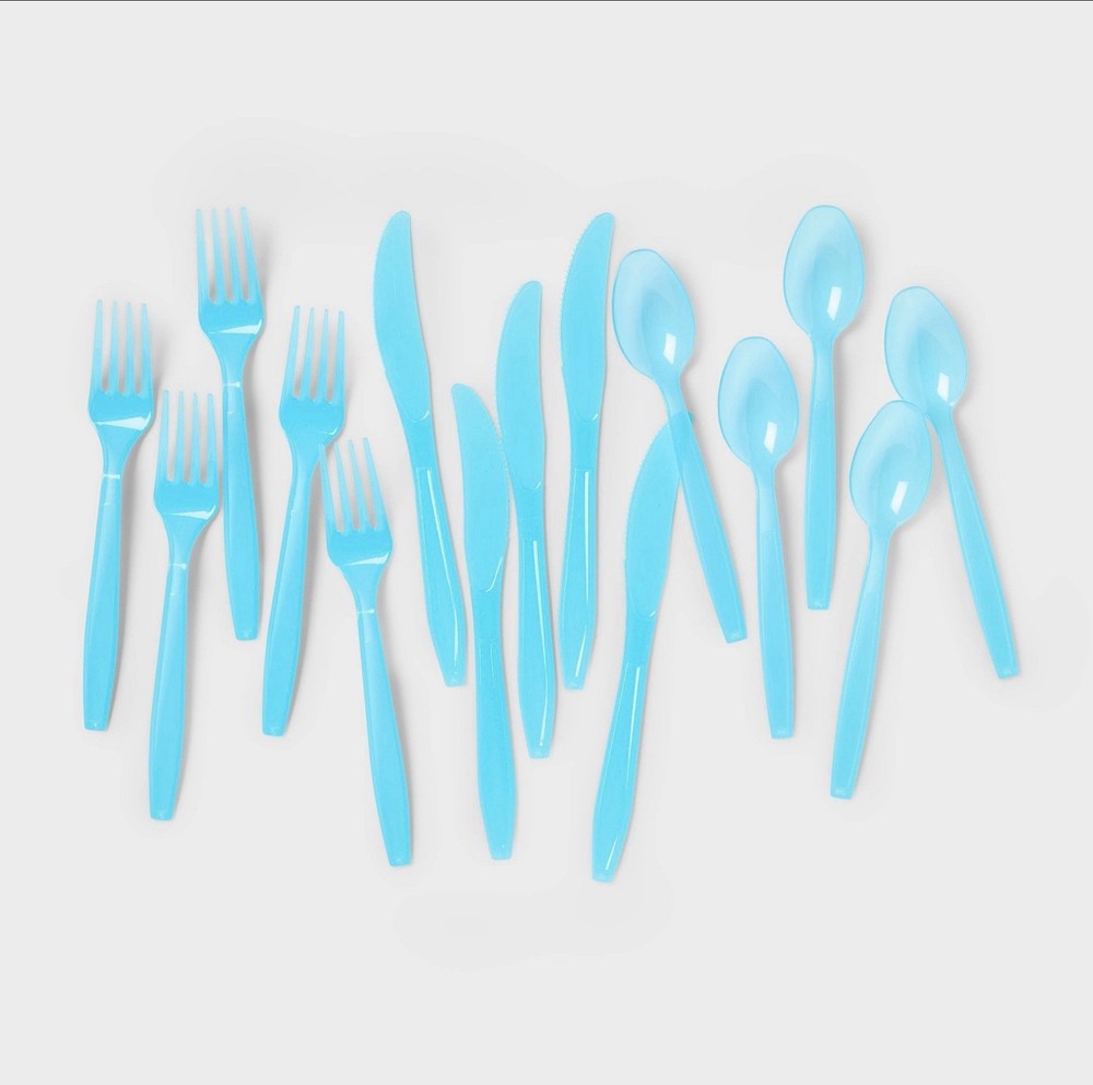 Two Boxes Sun Squad Blue Disposable Flatware 24ct Each