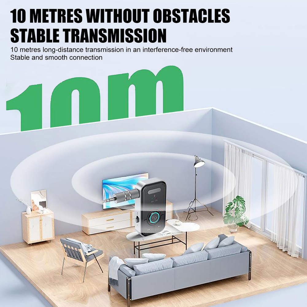 Wireless Bluetooth 5.3 Transmitter Receiver 2-in-1 Adapter Audio 3.5mm Jack Aux^