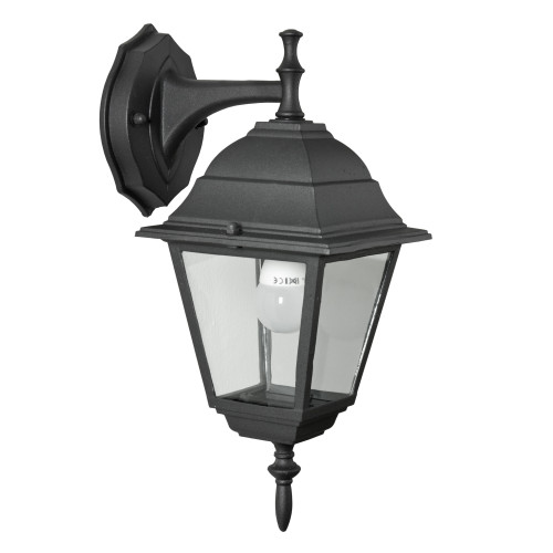 lantern wall lamp descending E27 socket 60W black outdoor