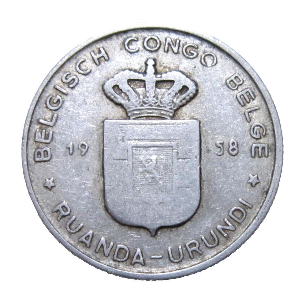 BELGIAN CONGO.  1 FRANC, 1958.