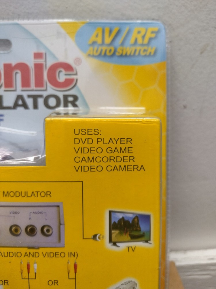 NOS Trisonic AV/RF Auto Switch RF Modulator Box - Sealed