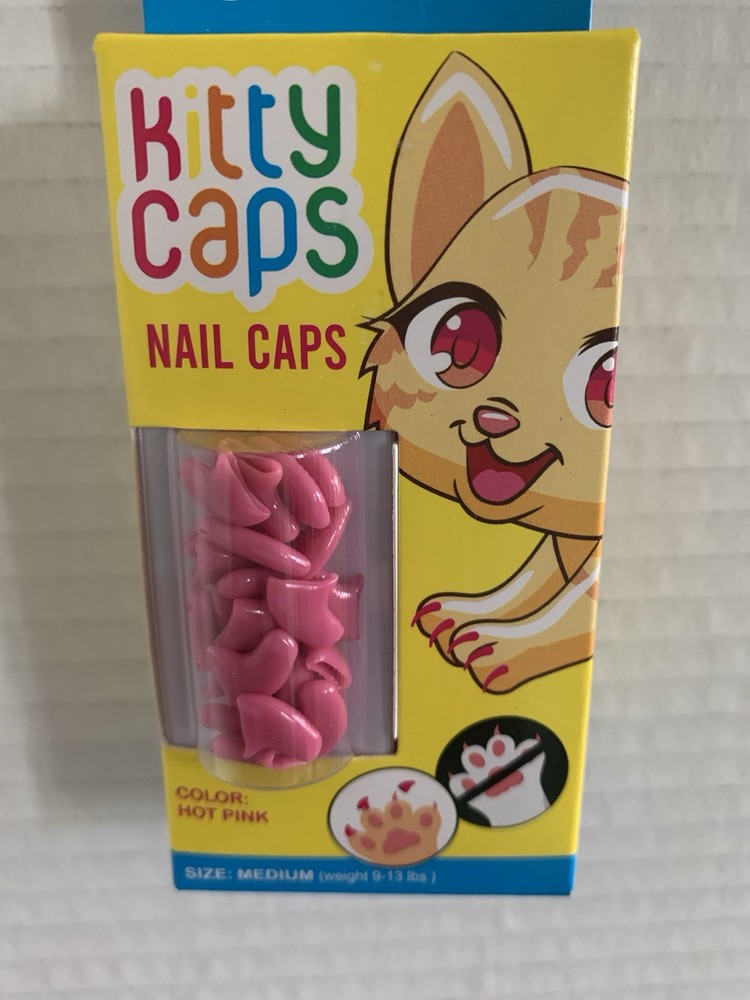 Kitty Kat Pink Nail Caps ( Size Small )