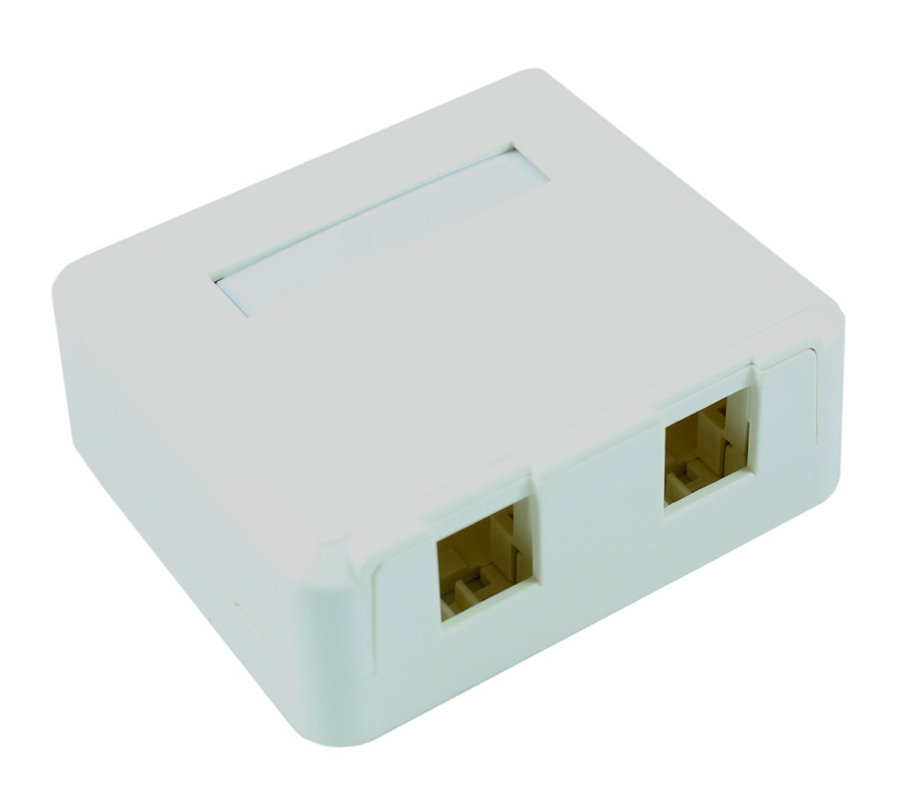 Wallplate: Surface Mount Type Keystone 2 Hole - White