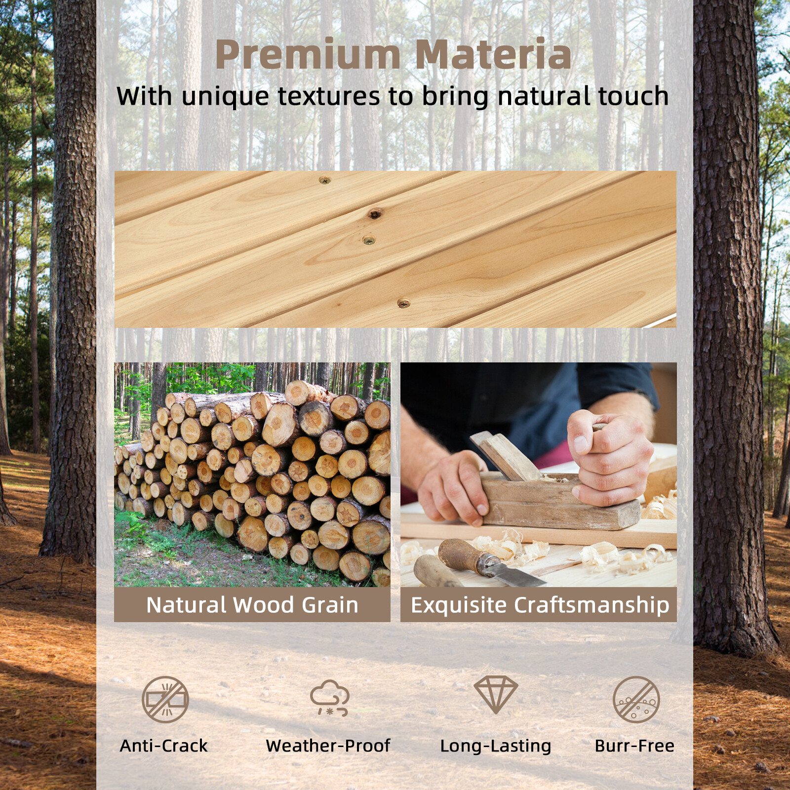 5Ft Garden Bridge Yard Decoration Wooden Arch Bridge Outdoor Pond w/ Railings